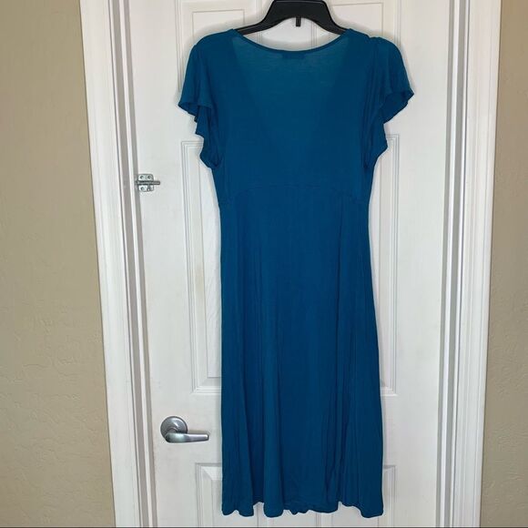 Old Navy Maternity Size Small Turquoise Color Light Ruffle Dress - Picture 8 of 9